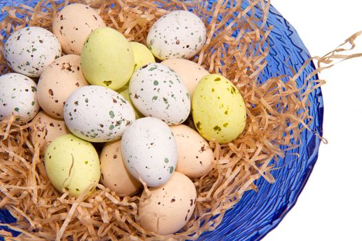 colorful easter eggs isolated on white background