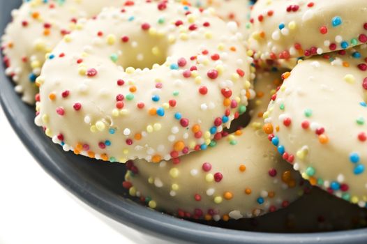 Decorated cookies in a bowl