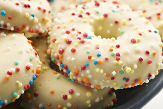 Decorated cookies in a bowl