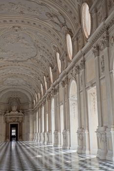 View of Galleria di Diana in Venaria Royal Palace, close to Torino, Piemonte region