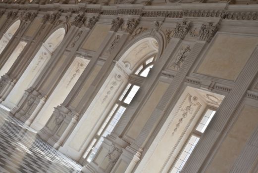 View of Galleria di Diana in Venaria Royal Palace, close to Torino, Piemonte region