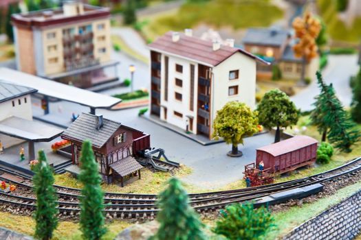 Detail of train model station: concept of collection