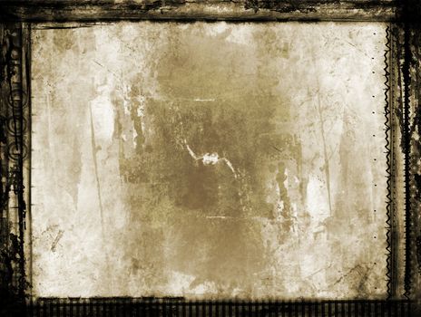 Computer designed grunge border and aged textured paper background with space for your image or text