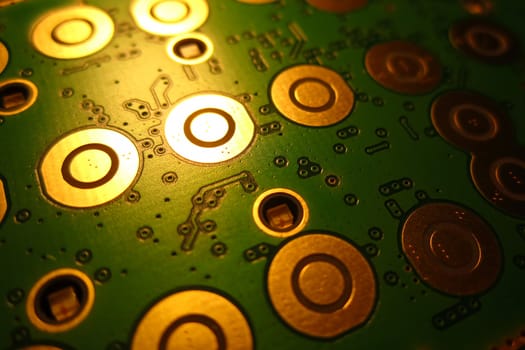 Close-in shot of computer circuit board