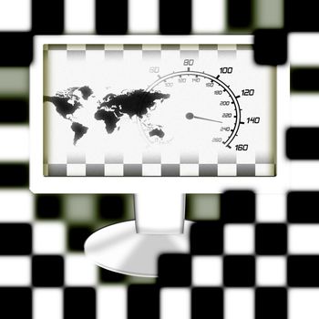 illustration of the around the world racing monitor