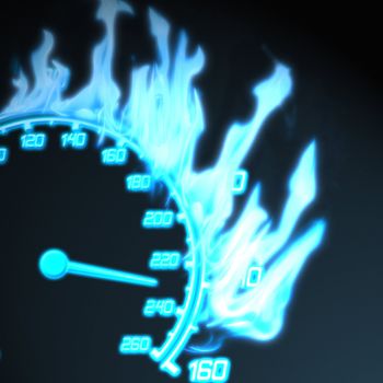 illustration of speedometer in the flame