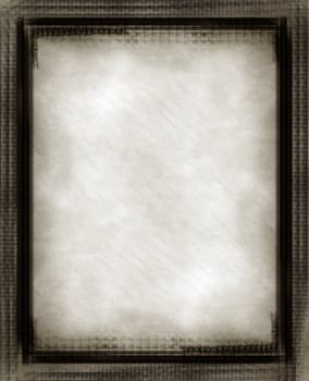 Computer designed highly detailed grunge border and aged textured paper background with space for your text or image