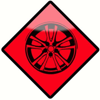 photo of the red wheel sign