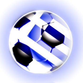 illustration of the black white greece football soccer ball