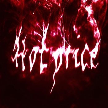 illustration of typed hot price words in the smoke