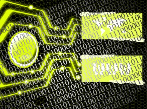 illustration of the internet connection and binary code