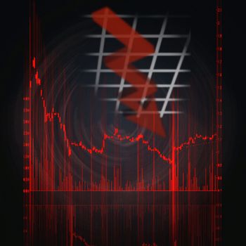 illustration of the red stock market chart