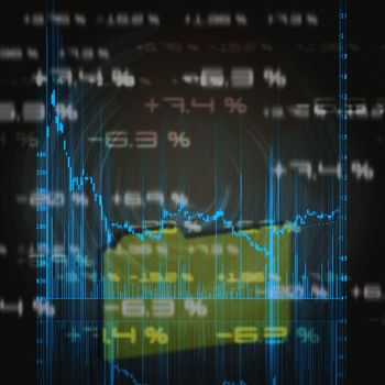 illustration of the red stock market chart