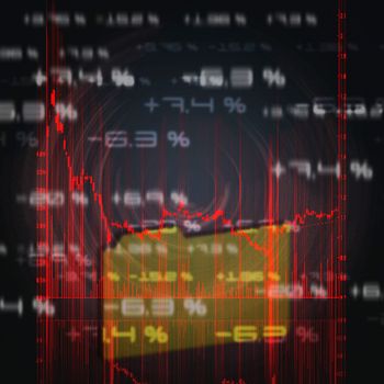 illustration of the red stock market chart