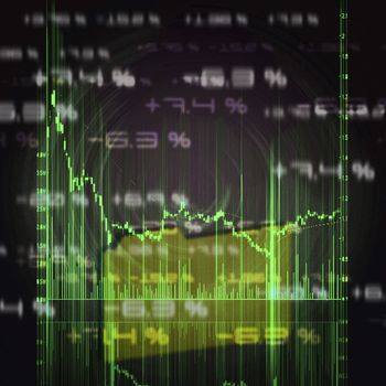 illustration of the red stock market chart