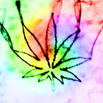 illustratian of the abstract smoking marijuana