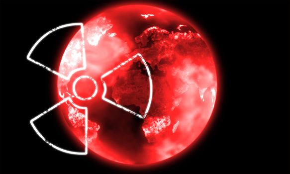 illustration of the red nuclear earth