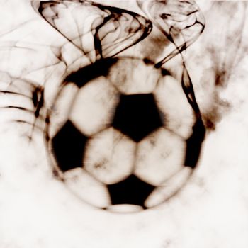 abstract football soccer ball in the smoke