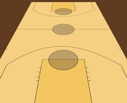 Computer designed basketball court background