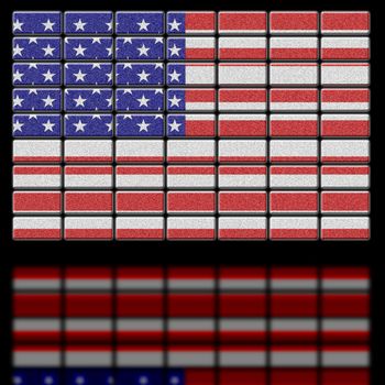 united states of america flag on futuristic screen