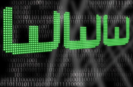 illustration of the led typed www and binary code