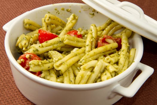 italian pasta with pesto sauce