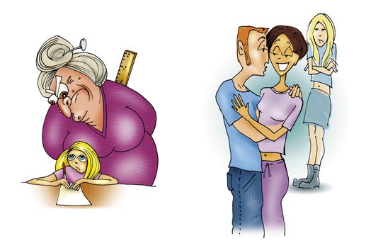 illustration of teen girl's bad day