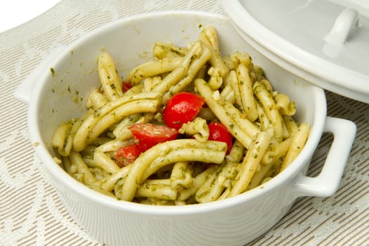 italian pasta with pesto sauce