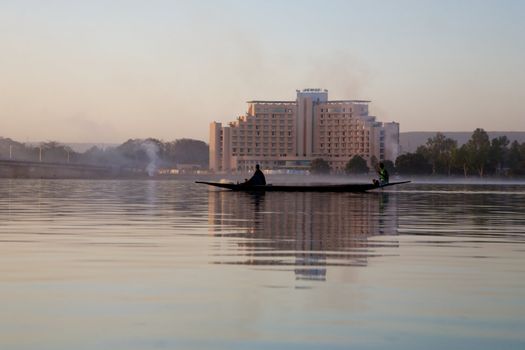 Romantic atmosphere at river Niger in Bamako - Mali.