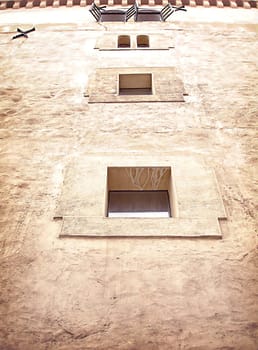 Windows on a old historical building