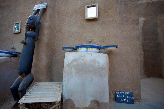 Typical campsite bathroom found in the Dogons Land in Mali