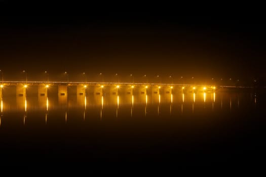 Pont des martyrs Bridge in Bamako - Bridge on the river at night with incredible lights