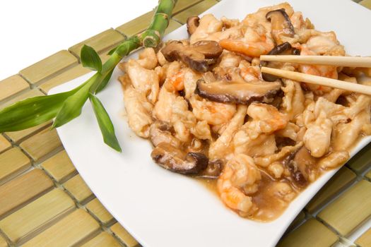 chicken with shrimp and mushroom 