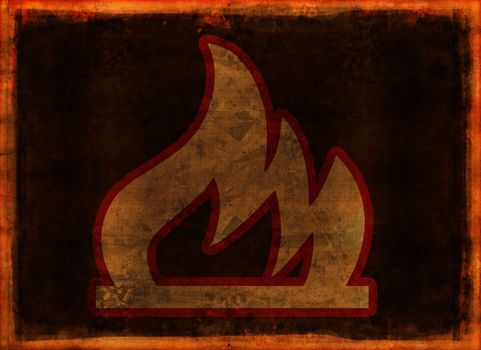 Computer designed grunge background - fire sign