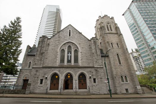 Historic St Andrews Wesley United Churdh in Downtown Vancouver BC