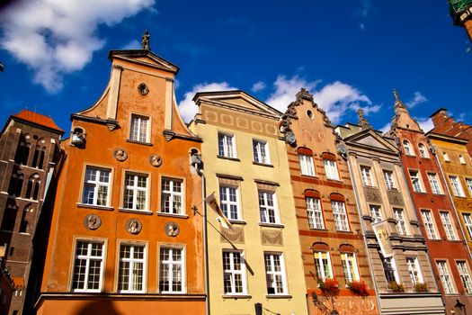 Old town buildings in the centre of Gdansk Poland
