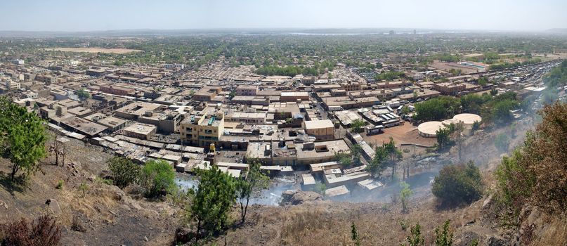 Aerial view of the city of Bamako in Mali during the day