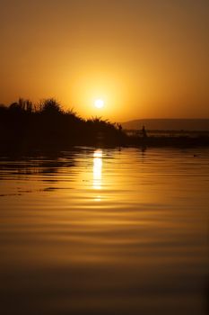 Romantic atmosphere at river Niger in Bamako - Mali.