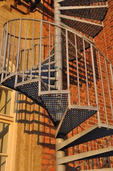 Close up of a fire escape on the Red tower in Vadstena, Sweden.