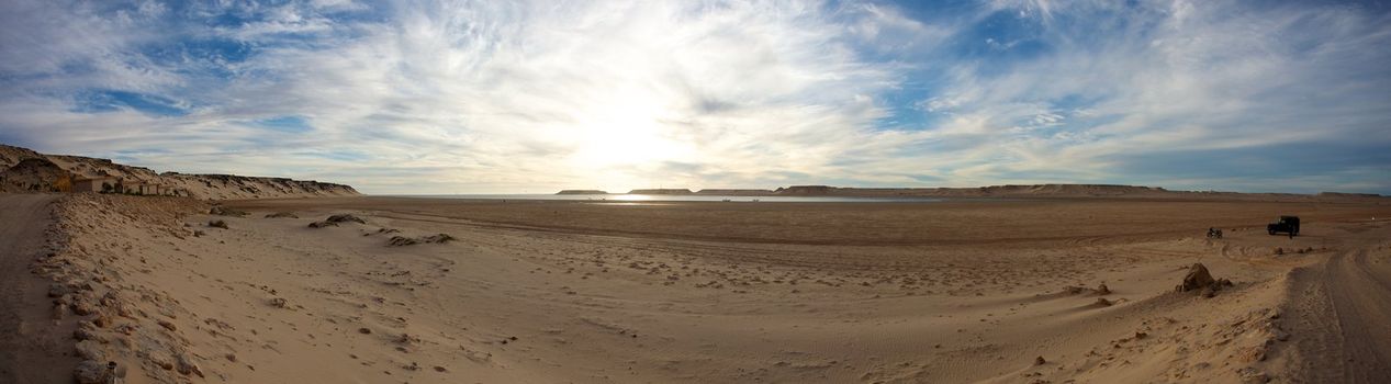 Landscape of the peninsula in Ad Dakhla, south Morocco