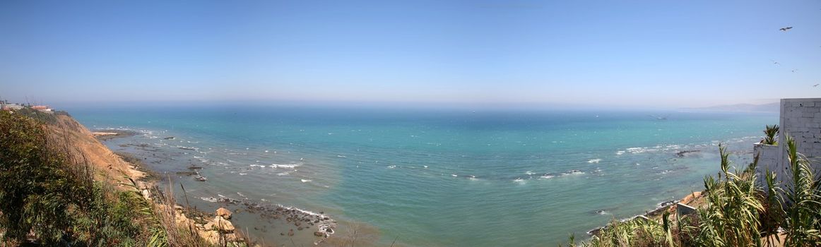 view of the Mediteranean sea from tanger - morocco