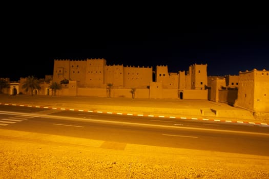Old Fort - the kasbah in ouarzazate at night