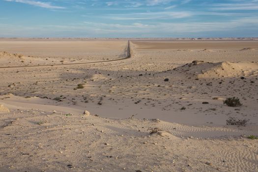 Landscape of the peninsula in Ad Dakhla, south Morocco