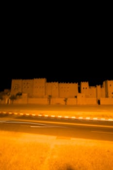Old Fort - the kasbah in ouarzazate at night