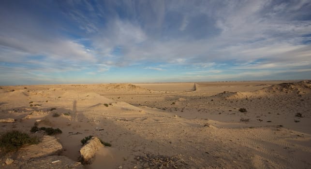 Landscape of the peninsula in Ad Dakhla, south Morocco