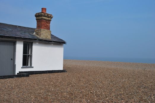 White building on beach