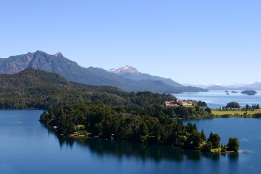 Panoramic View on Bariloche the mountains and the Lake - Patagonia
