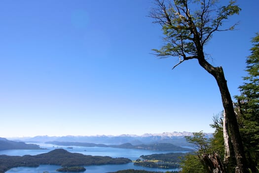 Panoramic View on Bariloche the mountains and the Lake - Patagonia