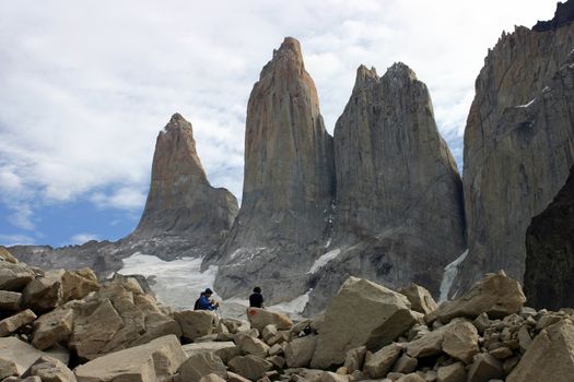 National Torres del Paine from the lake in Chile