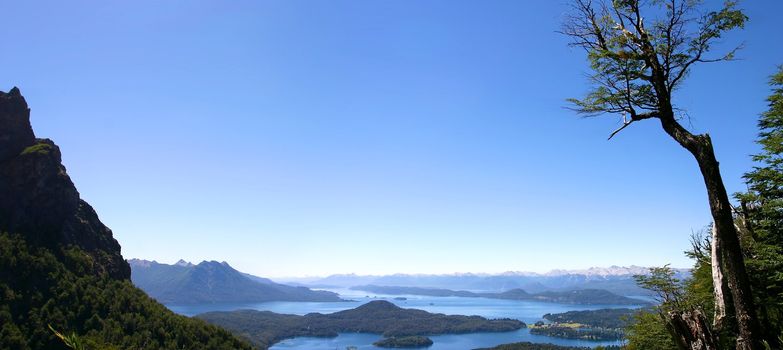 Panoramic View on Bariloche the mountains and the Lake - Patagonia